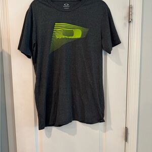Oakley Charcoal Tee with Neon Green Graphic